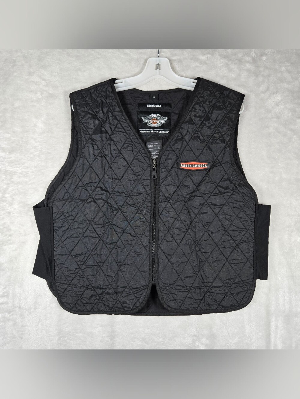 Harley Davidson Mens Black Quilted Hydration Vest Size XL Biker Ridding Light